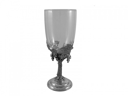 Victorian Silver & Glass Goblet 1889